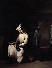 Famous Wine Paintings - Drinking a Glass of Wine in the Cellar